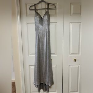 Silver backless dress